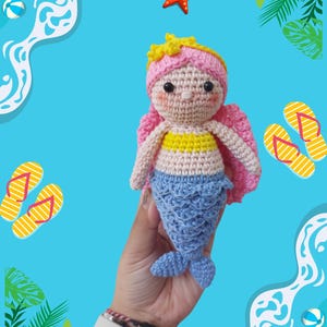 Mermaid Amigurumi Crochet Pattern: Easy DIY Doll (PDF Download, 18cm/7in)