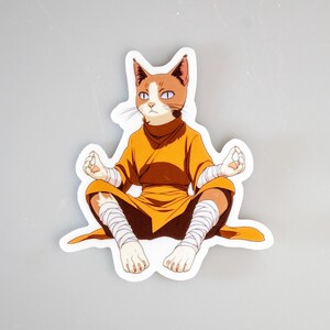 Monk cat sticker.