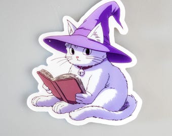 Pegatina de gato mago.