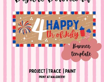 Editable 4th of July Banner Template | Patriotic Party Decoration (Digital Download)