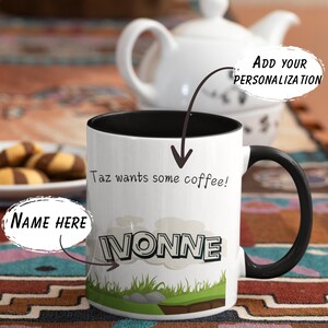 Caneca engraçada de desenho animado, ótimo presente para amantes de café, caneca gigante, presente para amigos, ideia de presente única, xícara de café, Taz, Ursinho Pooh, desenho animado engraçado