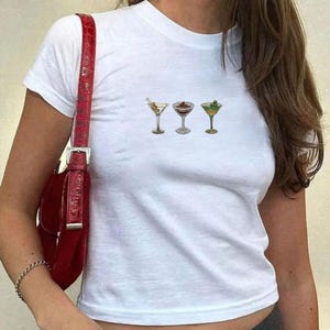 y2k Espresso Martini Babytee Cocktails y2k Aesthetic Espresso Martini 90s Tshirt Martini Lover Crop Top Extra Olives Tini Time