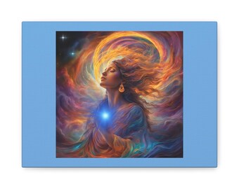 Spirituele kunst canvasprint, etherische muurdecoratie, Mystic Home Tranquility, cadeau voor dromers, inspirerend kunstwerk, galeriemuur, hemels