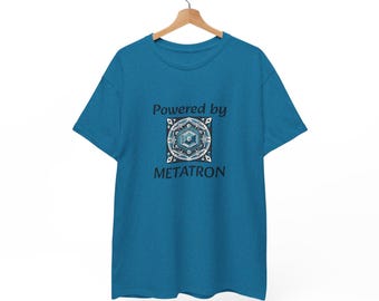 Metatron uniseks zwaar katoenen T-shirt, shirt met heilige geometrie, cadeau voor de spirituele, hemelse en galactische, draagbare kunst, kosmische afbeelding