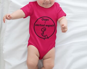 Schattige babyromper - "Oeps, ik heb mezelf shirted" - grappige babykleding, kraamcadeau, humorkleding, outfit pasgeborene, cadeau voor moeder, baby