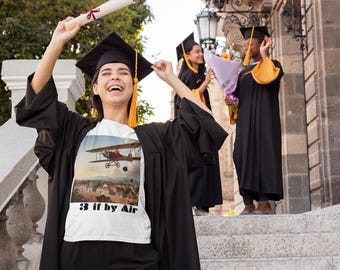 3 if by Air, grappig alternatief geschiedenisshirt, uniseks katoenen T-shirt voor een leraar of student