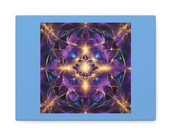 Heilige geometrie, levendige abstracte kunst canvas, mystieke wanddecoratie, woondecoratie, meditatiekunst, cadeau voor kunstliefhebbers, kleurrijke kunstwerken, kosmos