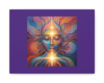 Zen levendige spirituele canvaskunst, kleurrijk wanddecor, meditatieruimte accent, cadeau voor spirituele zoekers, kunst voor mindfulness, Boeddhalicht