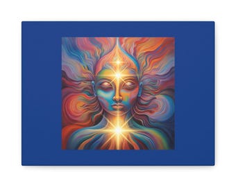 Zen levendige spirituele canvaskunst, kleurrijk wanddecor, meditatieruimte accent, cadeau voor spirituele zoekers, kunst voor mindfulness, Boeddha-sfeer