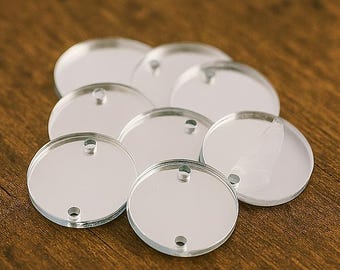 Sew On Acrylic Mirror Discs | 3mm Silver Round, Pre-Drilled Silver Embellishments