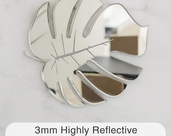 Specchio acrilico a forma di foglia di Monstera / Forma di foglia originale / Artigianato, fai da te / Antiurto