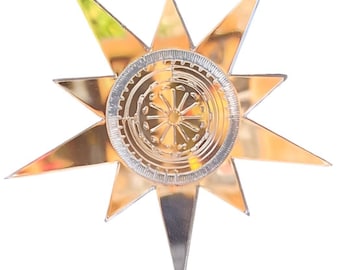 Engraved Starburst Acrylic Mirror: Festive Cake Plate, Wall Art