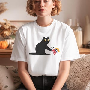 Cat Anti Trump Shirt/Sarcastic Cat Tee/Anti Trump Protest Shirt/FDT/Grumpy Black Cat T-Shirt/Subtle Anti Trump TShirt/Resist And Persist