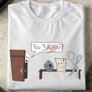 Rock Paper Scissors Shirt grappige cartoon, uniseks T-shirt voor kinderen en volwassenen Speeltuin herrieschoppers School Humor kleding Quicky Graphic Tee