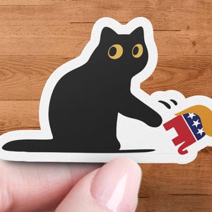 猫の反トランプステッカー/皮肉な猫/リベラルへの贈り物/FDT/不機嫌な黒猫ステッカー/私の大統領じゃない/さりげない反トランプステッカー/抵抗/マグネット