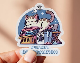 Adesivo de Gato Procrastinador/Adesivo Engraçado de Gato Procrastinador/Adesivo de Procrastinador/Adesivo para Garrafa de Água de Gatinho Preguiçoso/Adesivo com Trocadilho de Gato/Mãe de Gato