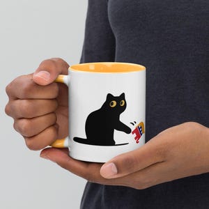 Cat Anti Trump Mug/Sarcastic Coffee Mug/Gift for Liberal/FDT/Grumpy Black Cat Mug/Not My President/Subtle Anti Trump Mug/Trump Parody/Resist image 7