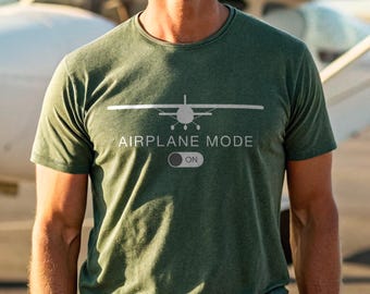 Airplane Mode Shirt: Comfort Colors Aviation Tee, Gift for Pilot