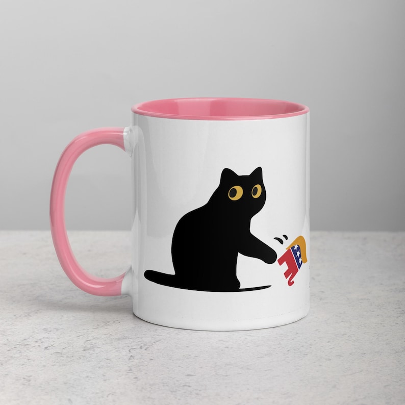 Cat Anti Trump Mug/Sarcastic Coffee Mug/Gift for Liberal/FDT/Grumpy Black Cat Mug/Not My President/Subtle Anti Trump Mug/Trump Parody/Resist image 5