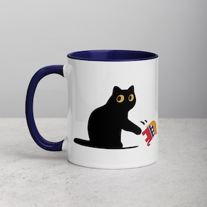 Cat Anti Trump Mug/Sarcastic Coffee Mug/Gift for Liberal/FDT/Grumpy Black Cat Mug/Not My President/Subtle Anti Trump Mug/Trump Parody/Resist image 6