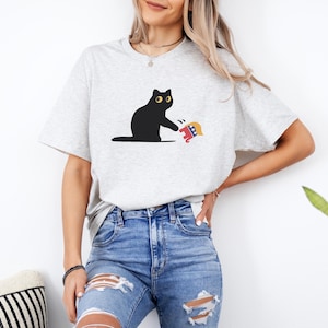 Cat Anti Trump Shirt/Sarcastic Cat Tee/Anti Trump Protest Shirt/FDT/Grumpy Black Cat T-Shirt/Subtle Anti Trump TShirt/Resist And Persist