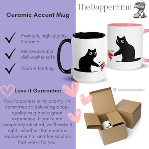 Cat Anti Trump Mug/Sarcastic Coffee Mug/Gift for Liberal/FDT/Grumpy Black Cat Mug/Not My President/Subtle Anti Trump Mug/Trump Parody/Resist image 3