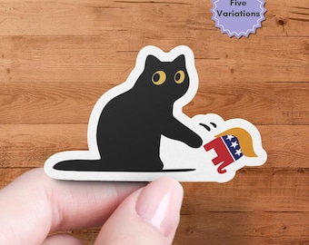 Katze Anti Trump Aufkleber/sarkastische Katze/Geschenk für Freiheitliche/FDT/mürrische schwarze Katze Aufkleber/Nicht mein Präsident/Subtiler Anti Trump Aufkleber/Widerstand/Magnet