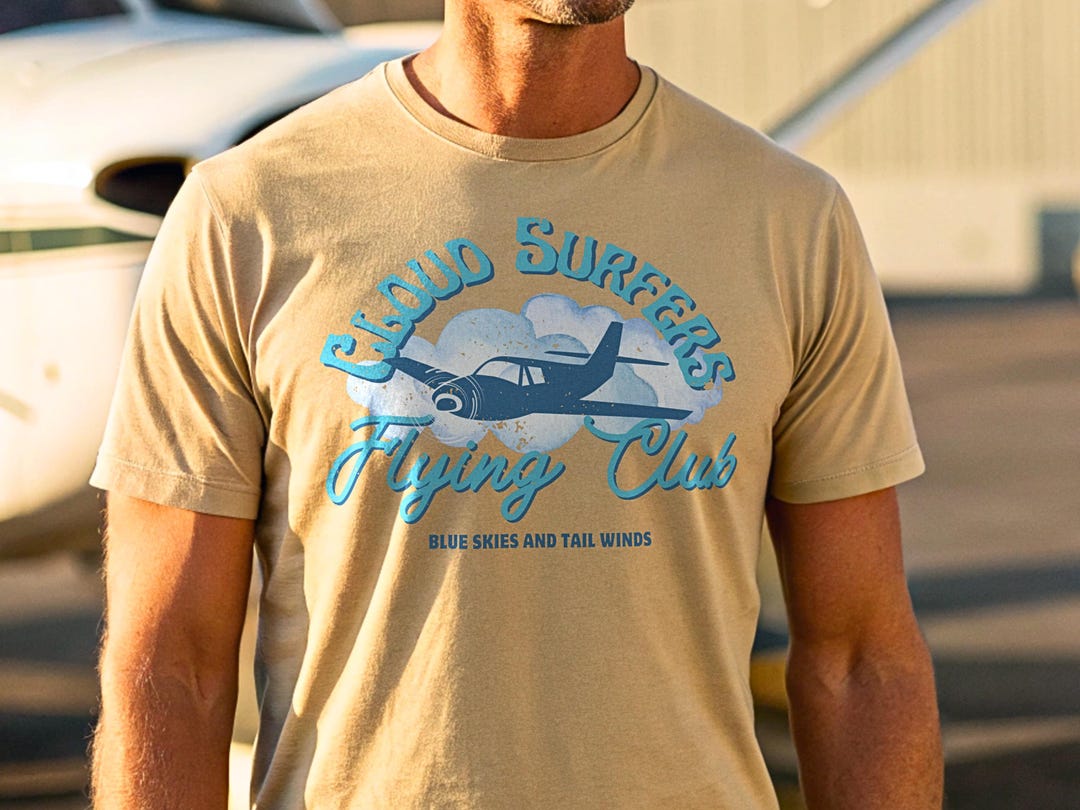 Cloud Surfers Flying Club T-shirt, Comfort Colors®, Lightly Weathered ...