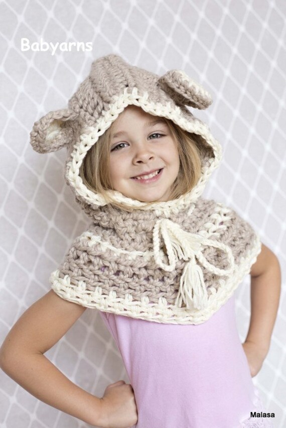 Crochet Bear Hat Hooded Cowl Hat Made To Order Accessories Winter Hats Valresa Com