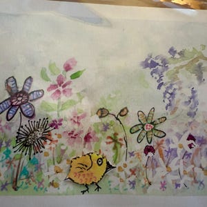 Cartões de felicitações Desenhos em aquarela inspirados na natureza