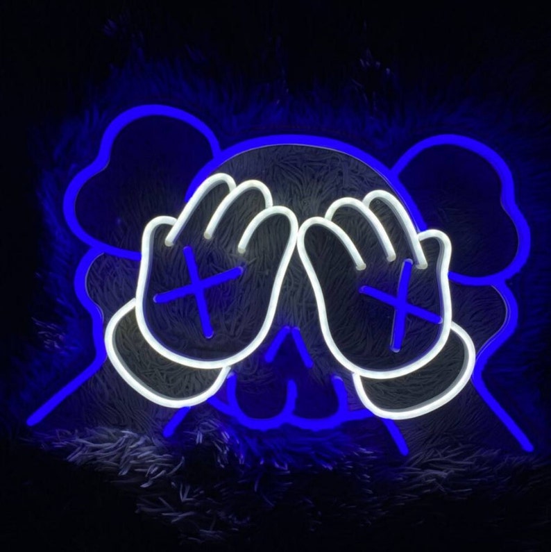 Kaws Face Neon Sign Kaws Face Led Sign Kaws Led Sign Wall - Etsy