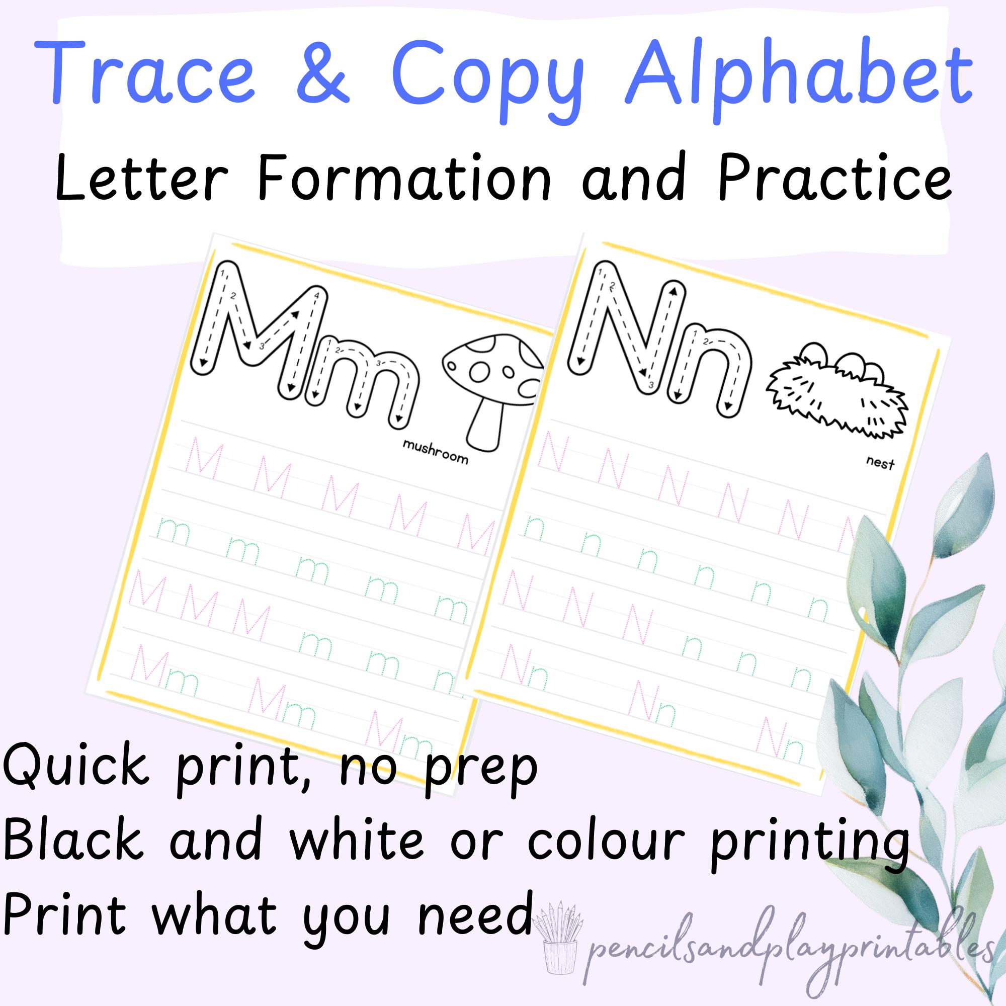 Alphabet Writing Practice Sheets, Tracing Sheets, Handwriting Printable ...