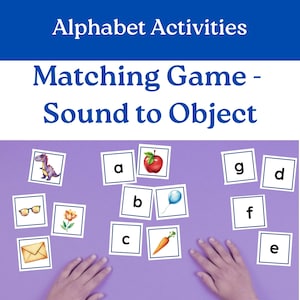 Alphabet Memory and Matching Game for Preschool & Kindergarten, Alphabet Matching Game for Preschoolers, Alphabet, PDF PRINTABLE Download