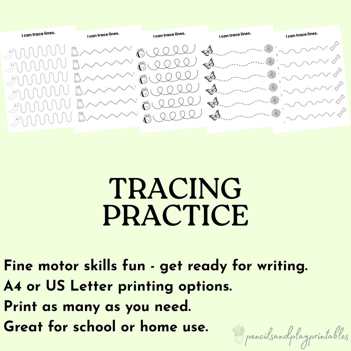 Line Tracing Worksheets, Tracing Practice for Toddlers, Preschool ...
