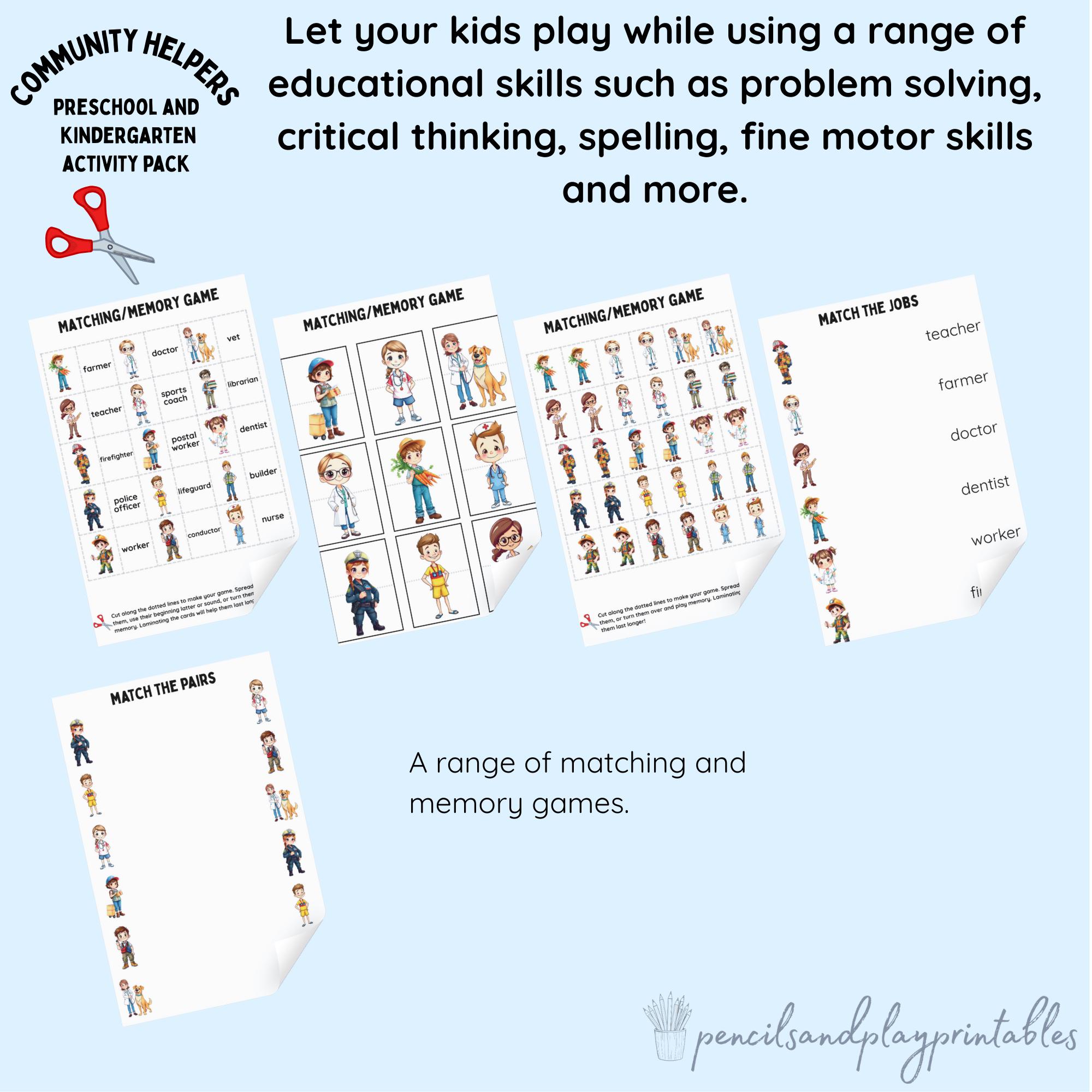 Preschool & Kindergarten Activity Pack, Learning Skills, Community ...
