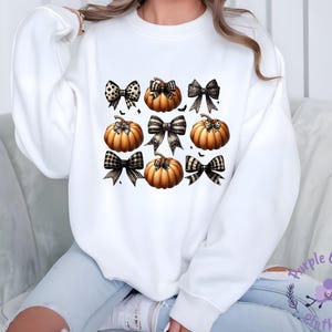 Coquette Halloween Sweatshirt, Cute Halloween Pumpkin Sweatshirt, Pumpkin Bow Hoodie, Pumpkin Coquette Bow Sweatshirt, Coquette Ghost Gift