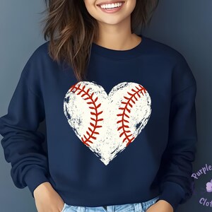 Baseball Heart Sweatshirt, Baseball Sweatshirt, Baseball Mom Sweatshirt, Baseball Heart Gift, Sports Mom Sweatshirt, Baseball Lover Hoodie