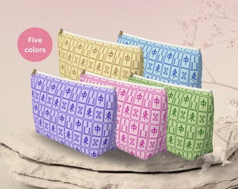 Mahjong Case for Tiles Mah Jongg Pattern Storage Pouch Mahjongg Lover Travel Carrying Bag Mah-jong Accessory Organizer Carrying Gift Idea