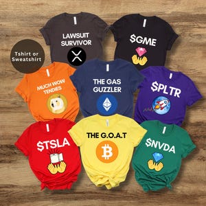 Funny Investor Matching Tshirts Custom Day Trader Meme Sweatshirt Gift for Stock Market Owner T-shirt Crypto Enthusiast Merch XRP BTC Shirt