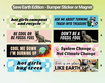 Funny Environmental Awareness Bumper Sticker Climate Change Car Decal Save Planet Bumper Magnet Recycle Compost Message Protect Earth Decor