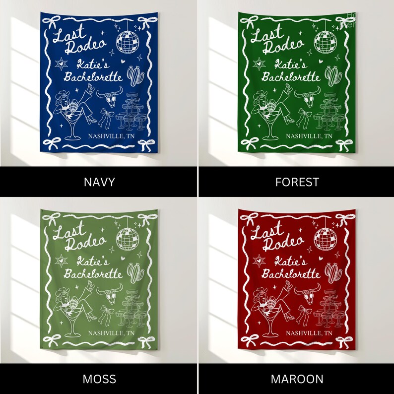Custom Last Rodeo Bachelorette Party Tapestry Personalized Brown ...