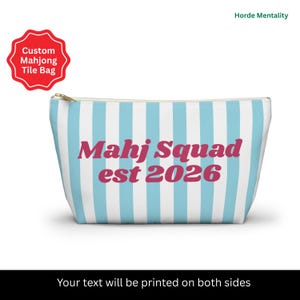 Custom Mahjong Case for Tiles Mahjongg Storage Pouch Gift for Mah jongg Lover Travel Bag Tile Accessory Personalized Name Organizer Bag