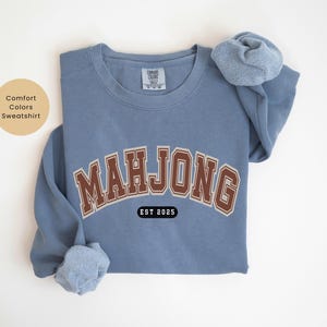 Comfort Colors Mahjong Group Sweatshirt for Women Cute Custom Mahj Player Sweater Gift for Girls Squad Game Night Mah Jongg Matching T Shirt