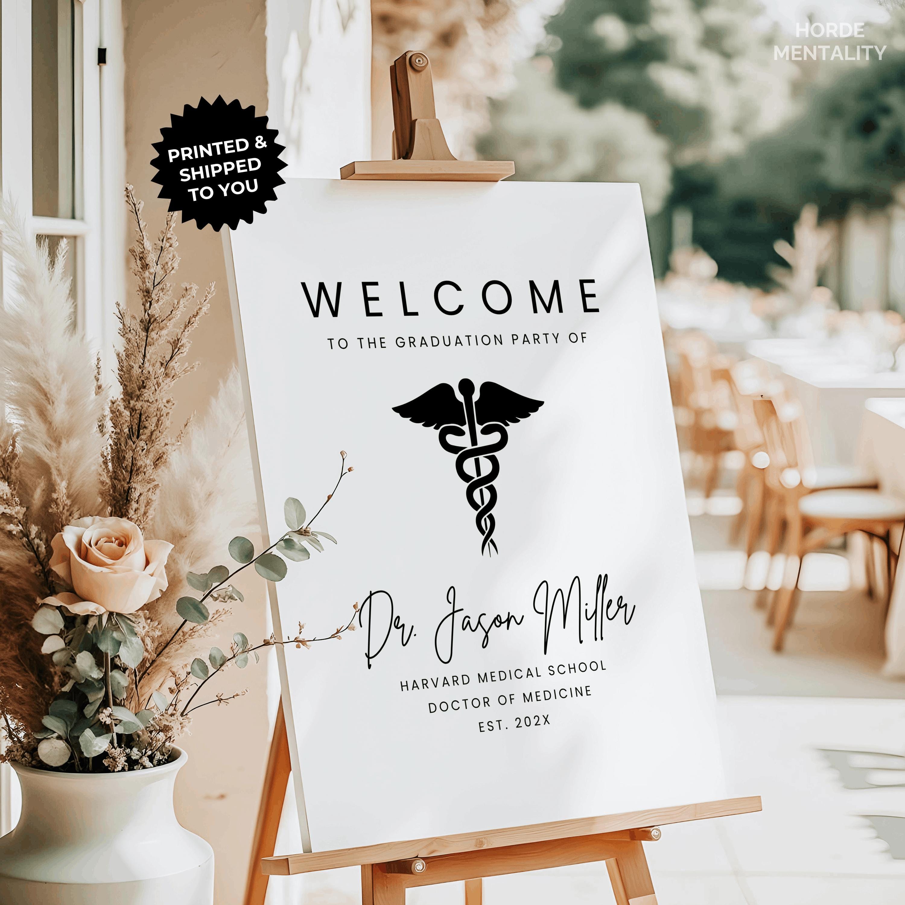 Doctor Prom Sign PRINTED Custom Doctor Graduation Welcome Sign Printed Personalized MD ...