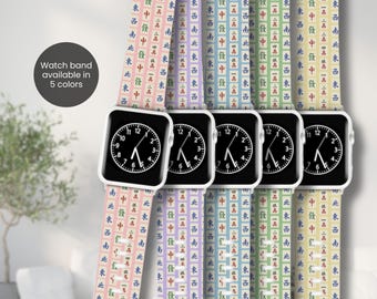 Mahjong Tiles Apple Watch Band for Mahjongg Lover Cute Mah Jong Enthusiast Gift Board Game Night Mah-Jongg Watch Tech Accessory Watch Strap