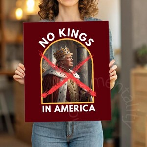 No Kings in America Printable Download Anti-Trump Protest Poster Political Digital Download Activist Rally Sign Political Wall Art Democracy