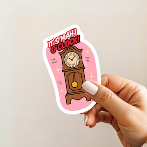 It&#39;s Mahjong O&#39;Clock Sticker Cute Mah Jongg Sticker Decal for Mahjongg Lovers Gift Time to Play Mahj Vinyl Decal Funny Mah-Jongg Accessory