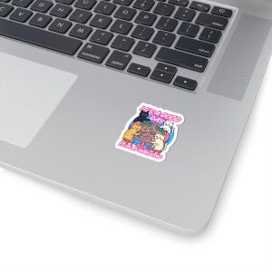 It's a Good Day to Play Mahjong Sticker Cute Mahjongg Themed Vinyl for Mah-Jongg Lover Tile Game Night Decal Gift Funny Cats playing Mahjong image 3