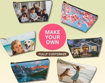 Personalized Photo Makeup Bag Customizable Storage Organizer Bag Small Travel Accessory Pouch Gift Make Your Own Printed Toiletry Case Bday