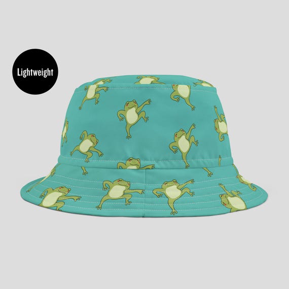 Frog Bucket Hat Adult Funny Green Frog Aesthetic Hat Mens